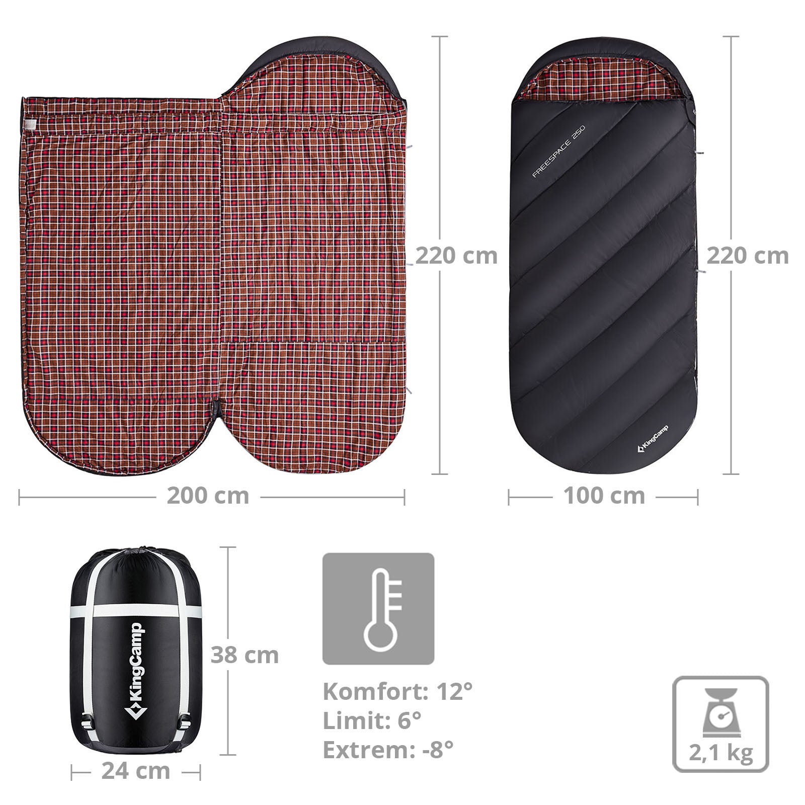 Mumienschlafsack Freespace 250