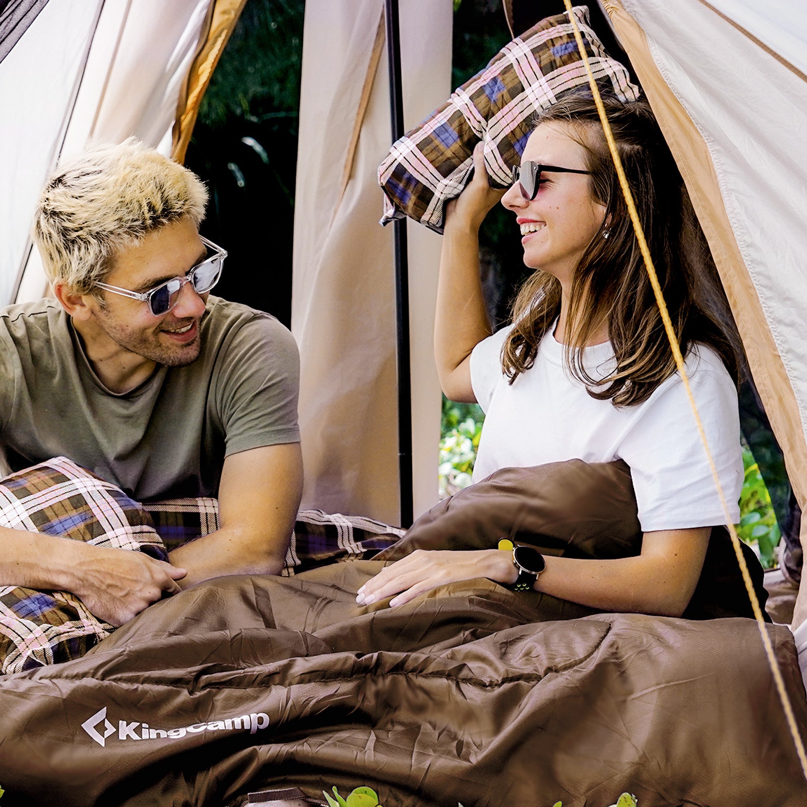 Double sleeping bag blanket Snowflake 300D