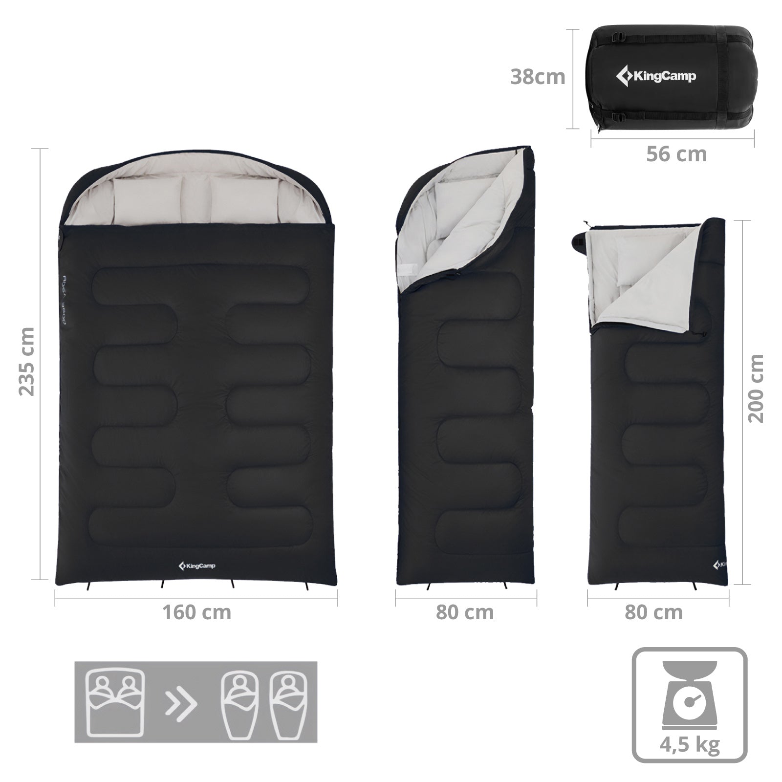 Doppelschlafsack Decke Fallon Double