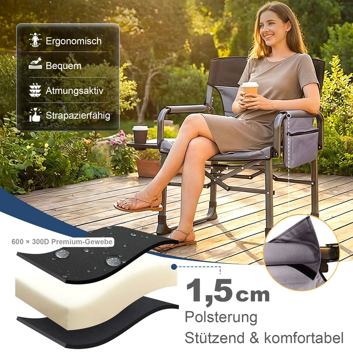 Campingstuhl Portable Director Chair Deluxe
