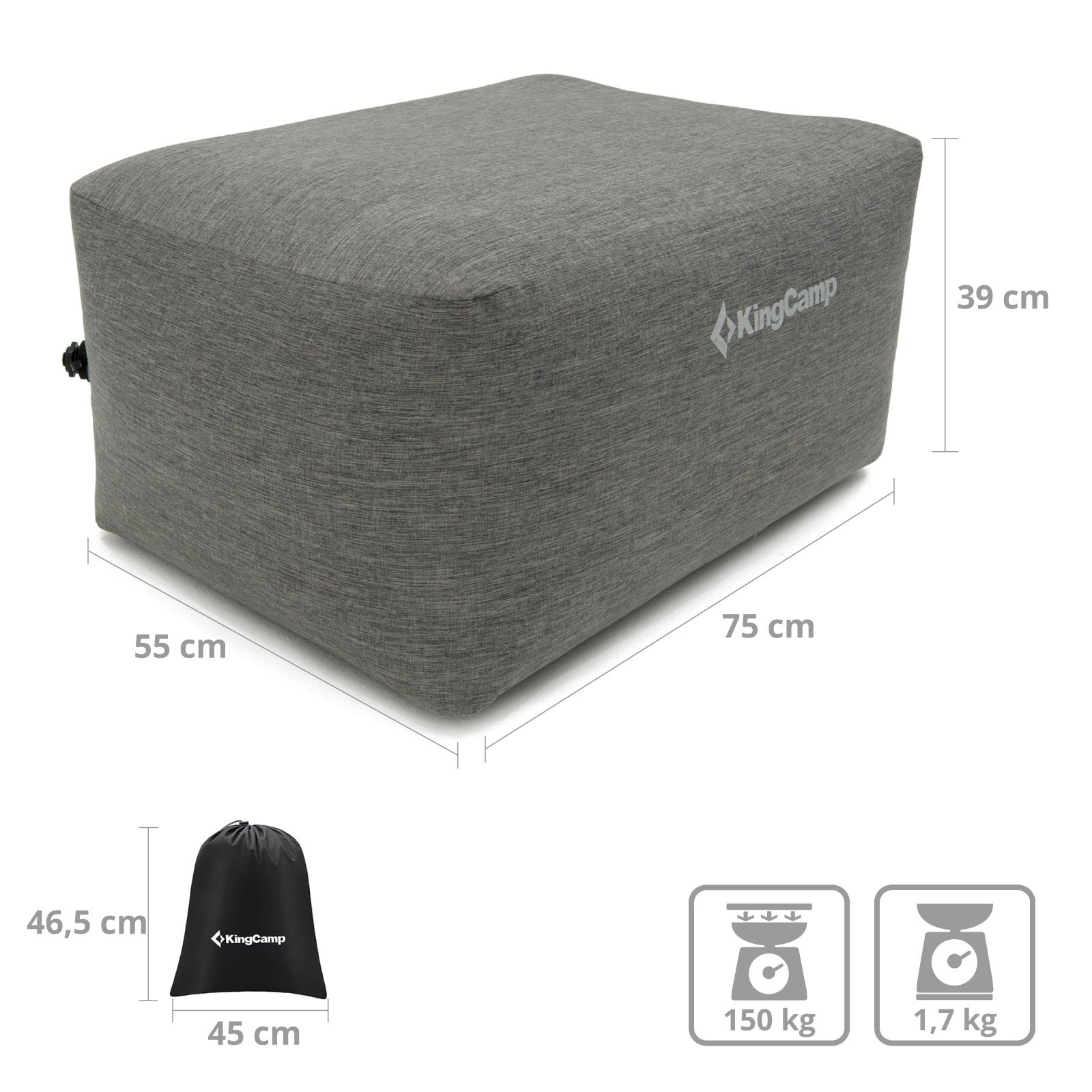 Campingsitz Air Cube Granite
