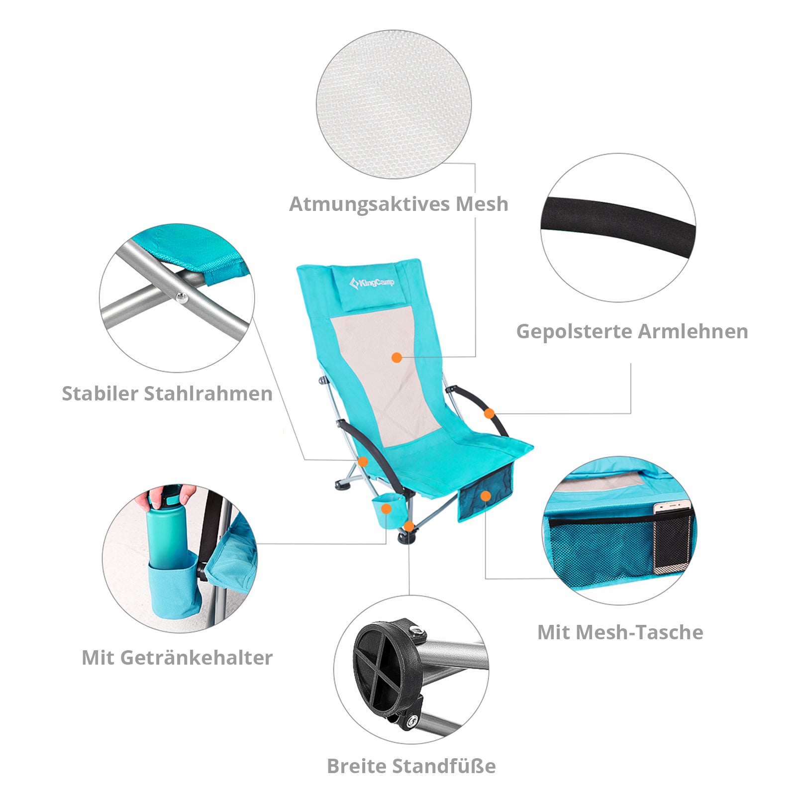 Campingstuhl High Beach Chair