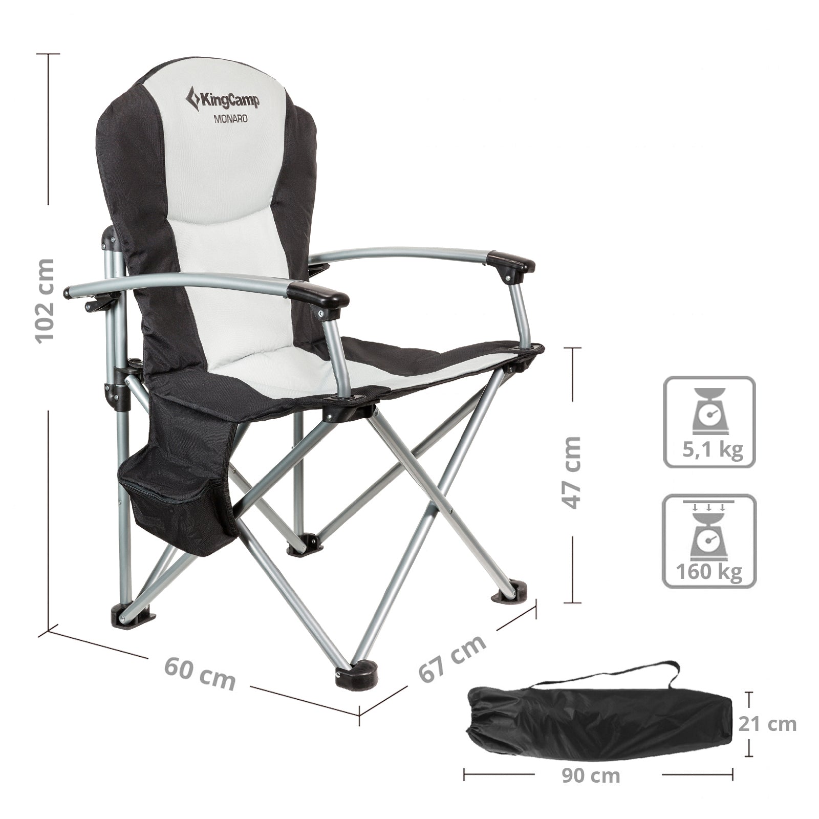 Campingstuhl Deluxe Hard Armrest Chair