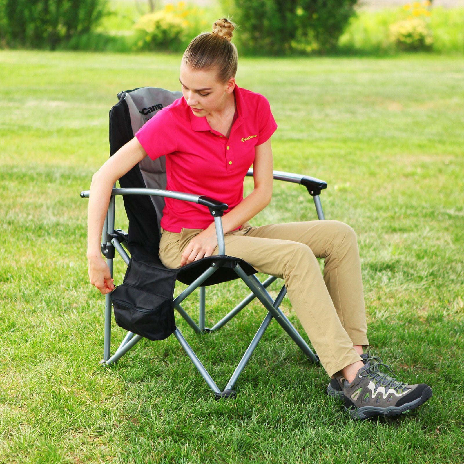 Camping Chair Deluxe Hard Armrest Chair
