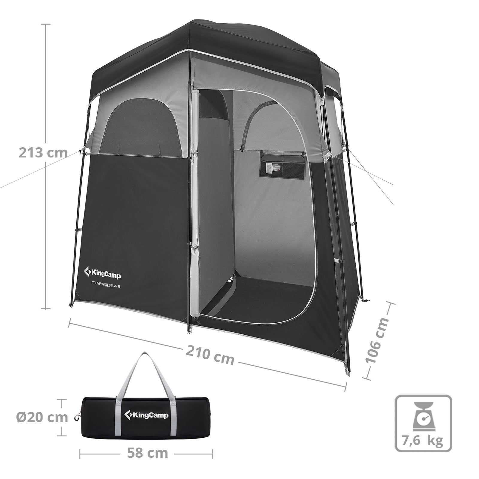 KingCamp Marasusa II shower tent