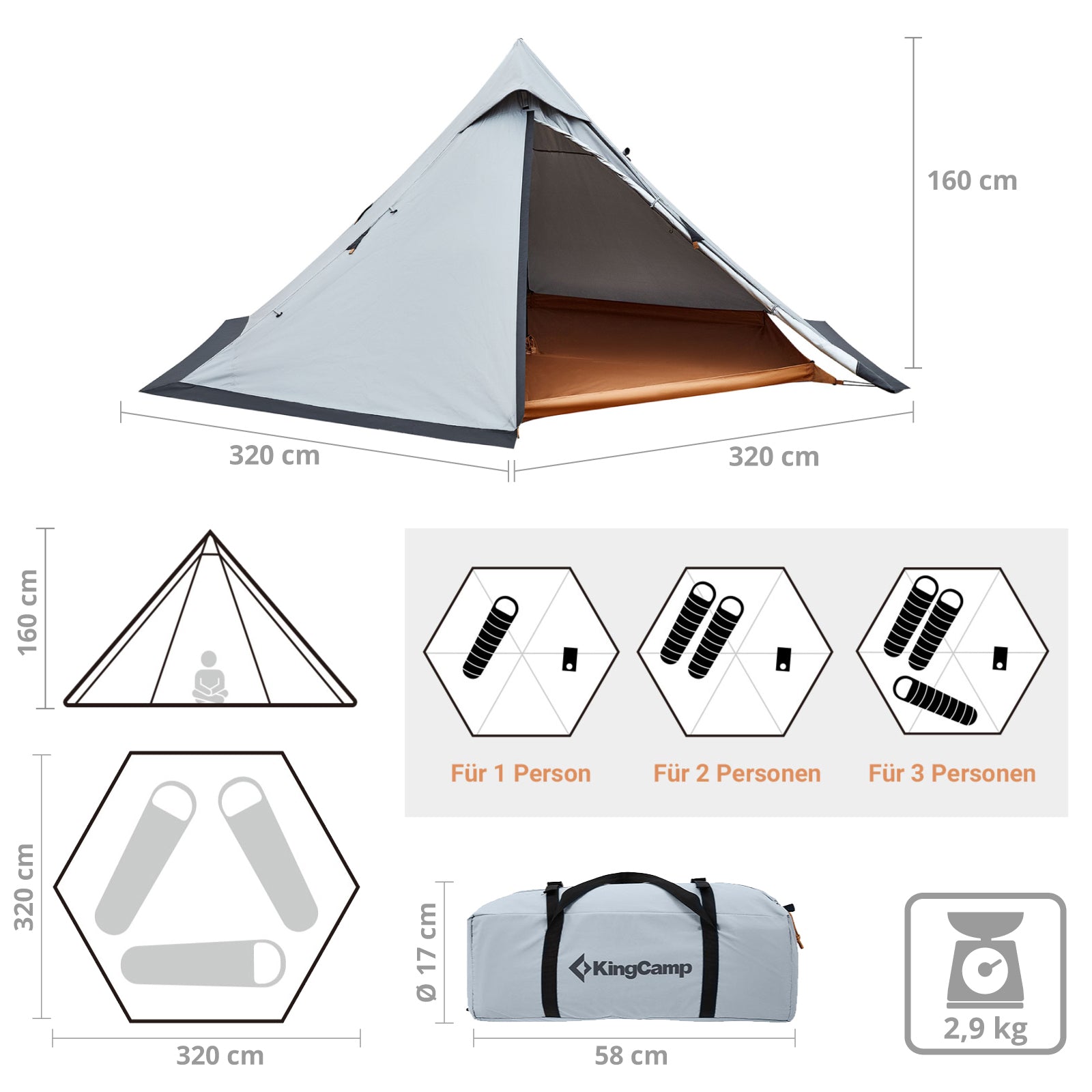 Tente KingCamp Torino Light