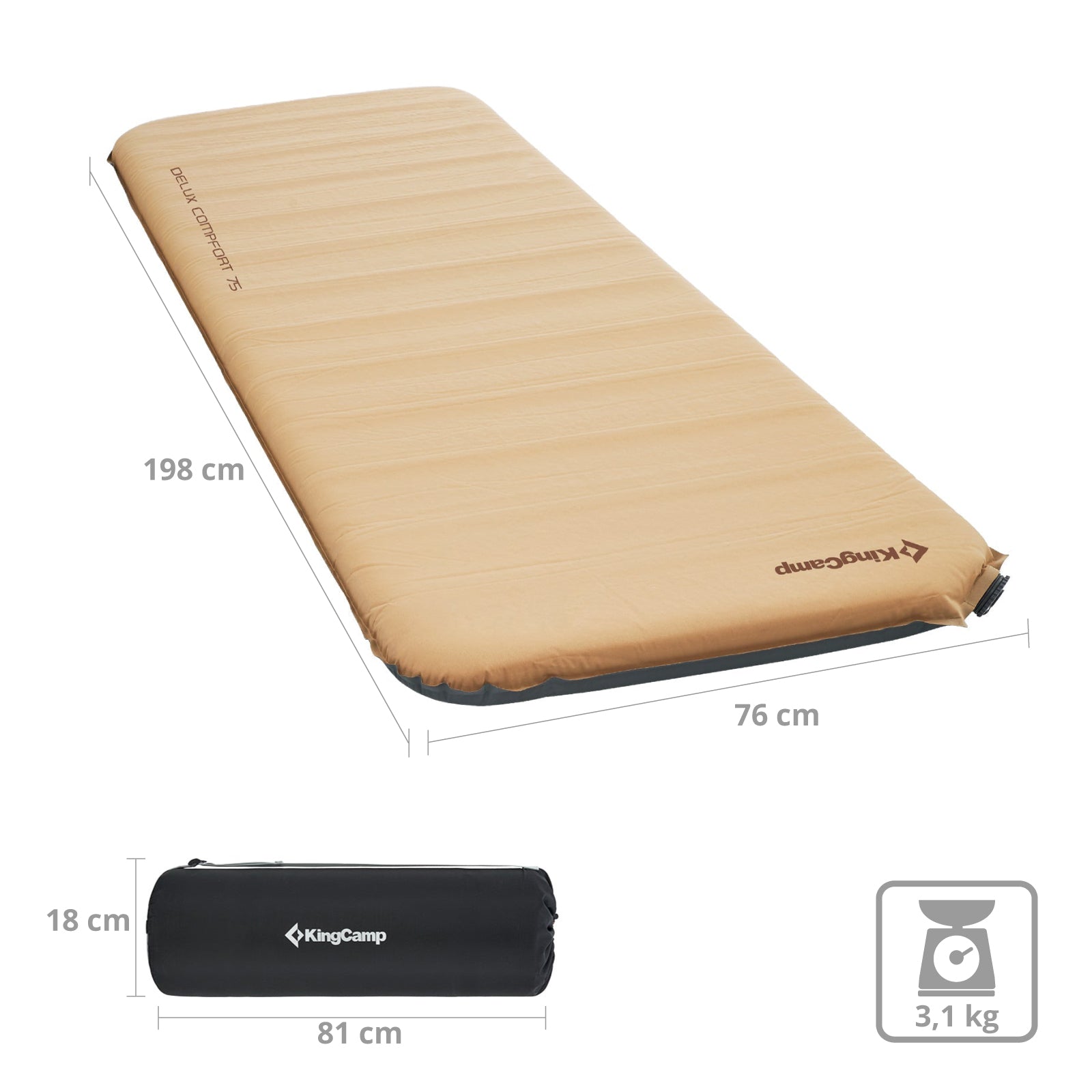 Matelas de sol autogonflant KingCamp Premium