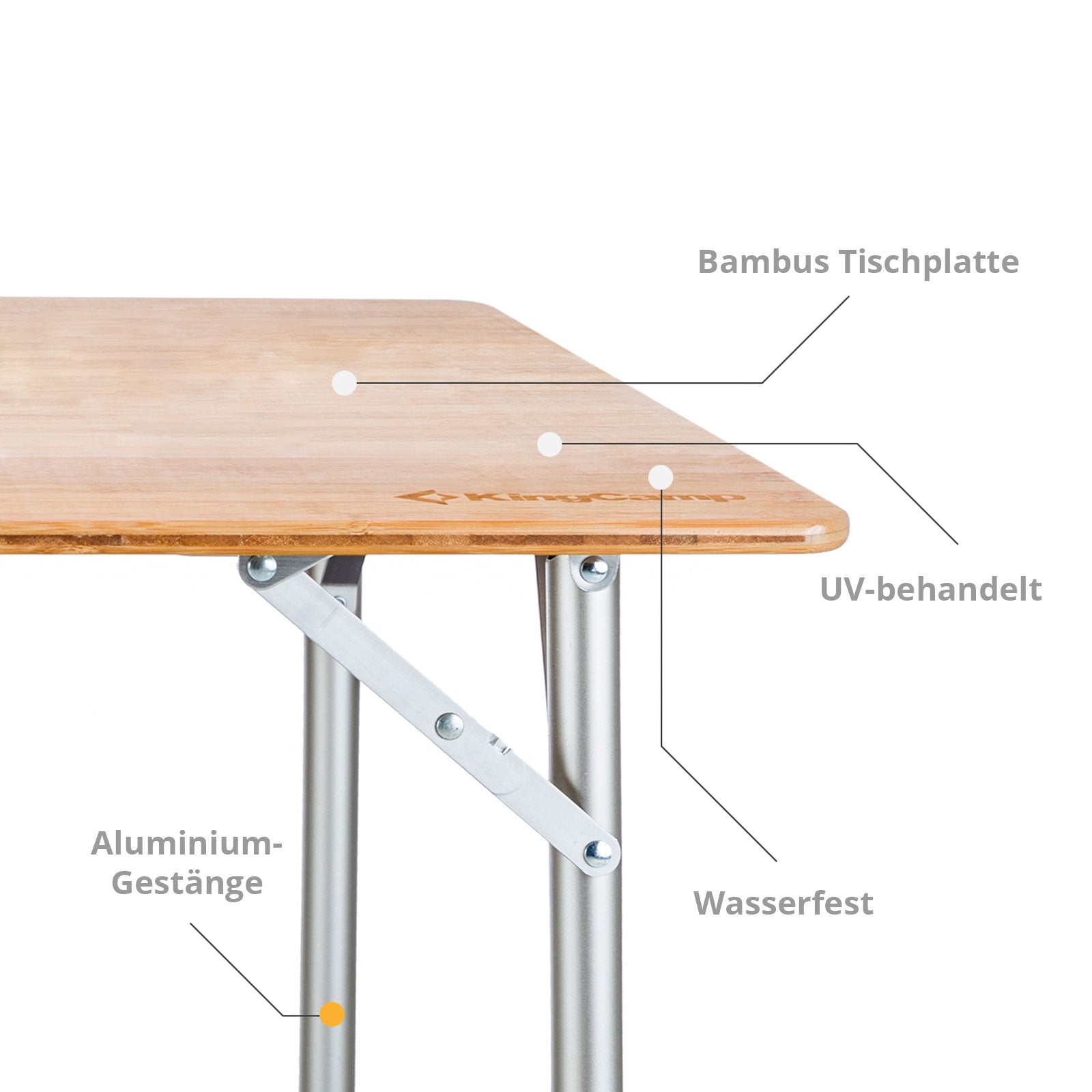 Table de camping KingCamp Bamboo Table XS