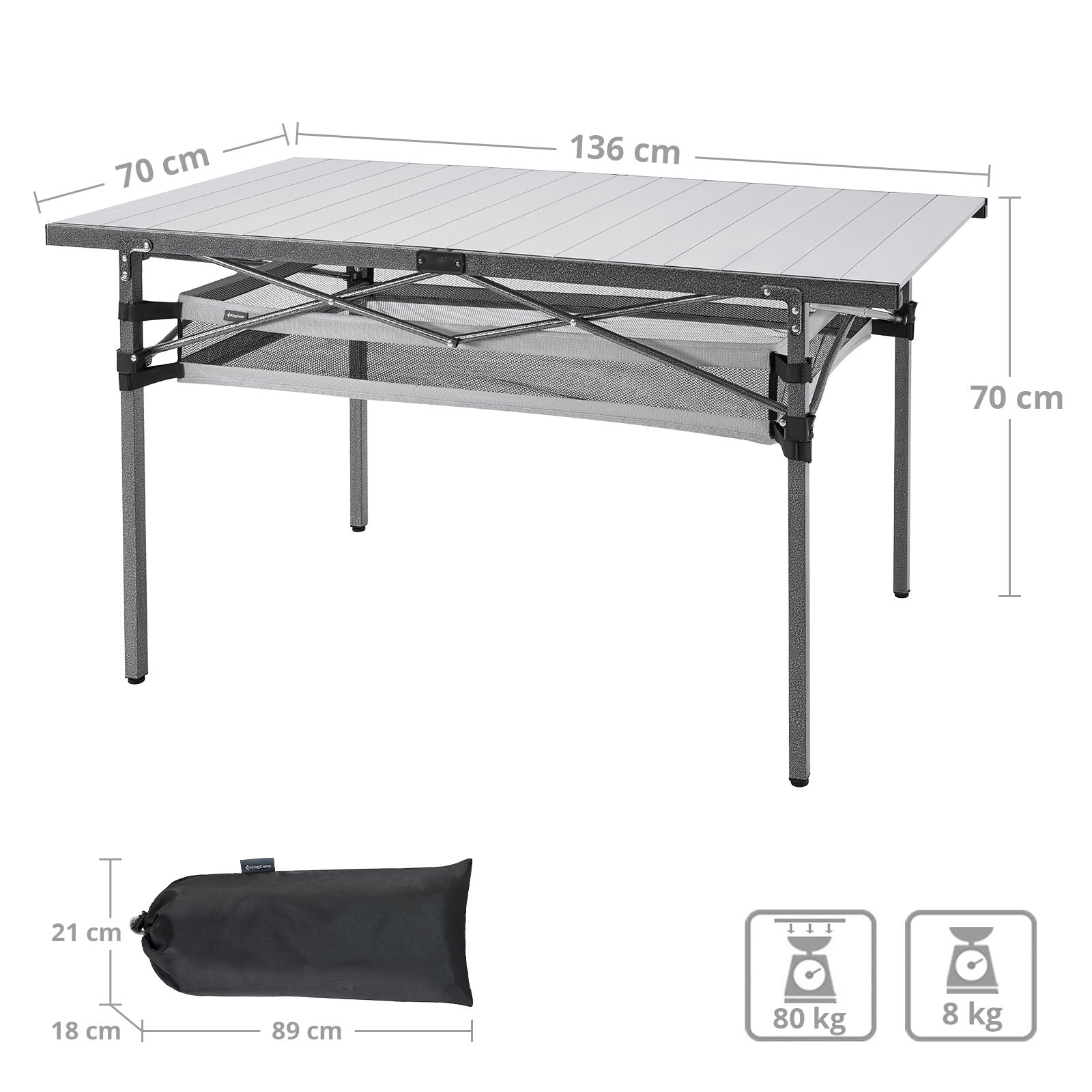 Table de camping KingCamp Granite Plus