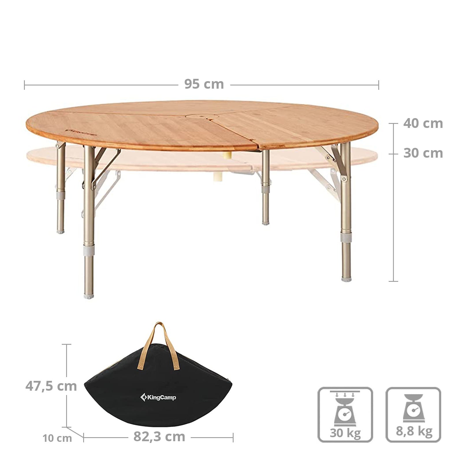 Table de camping KingCamp Bamboo Table