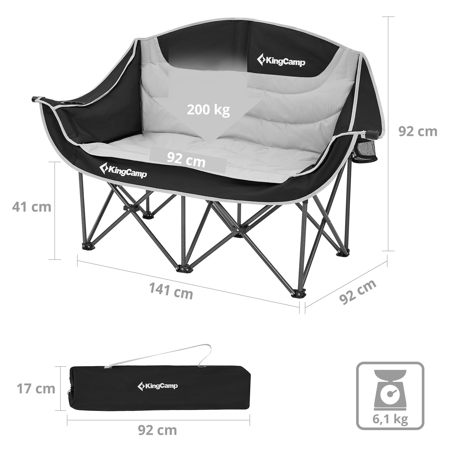 Chaise de camping KingCamp Duo Deluxe