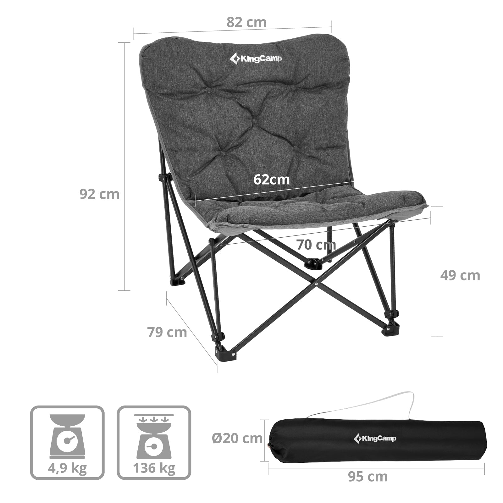 KingCamp Lindon Relax camping chair