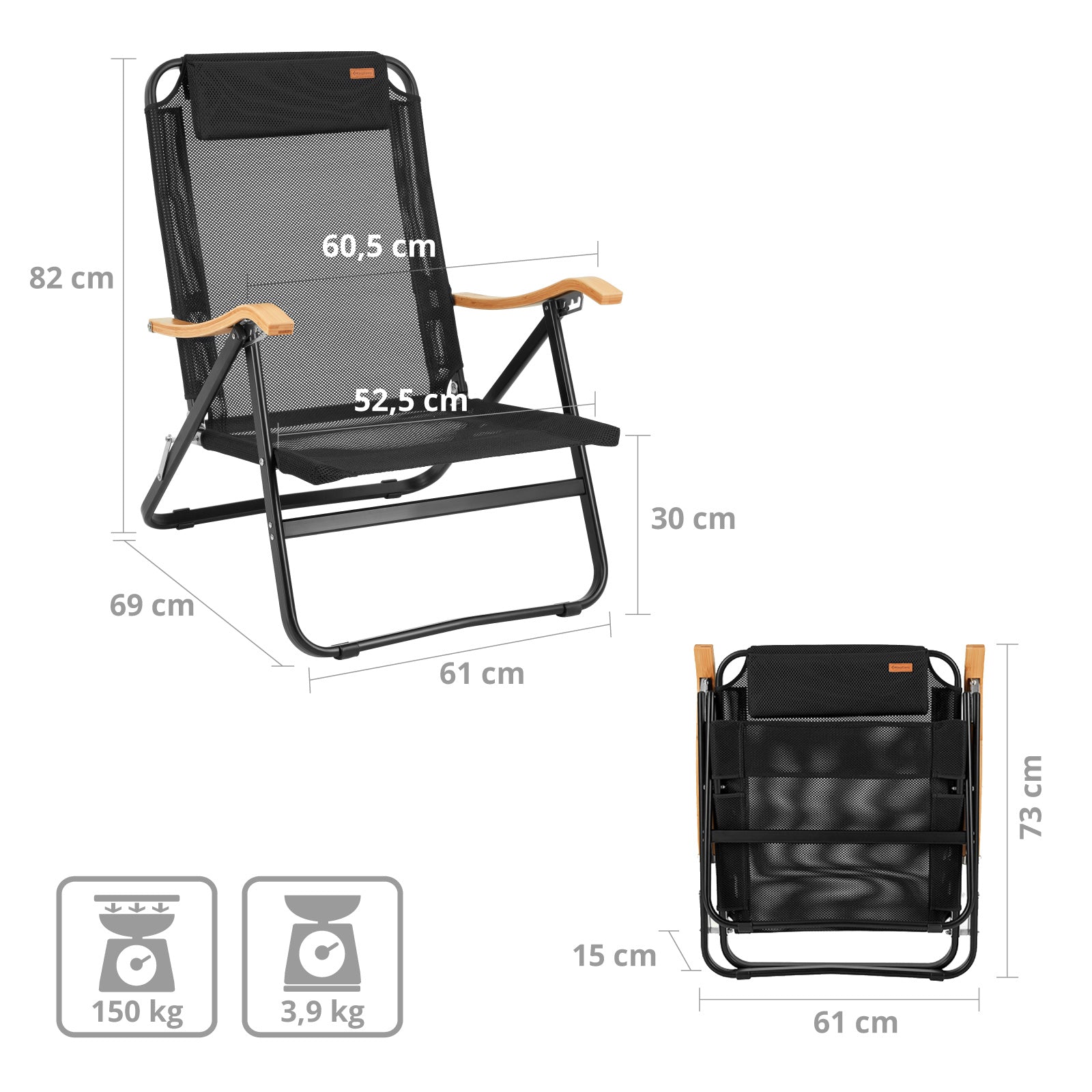 Chaise de camping KingCamp Hayden