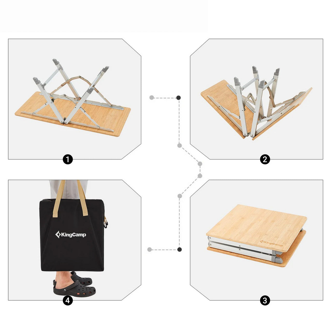 KingCamp Bamboo Duo camping table