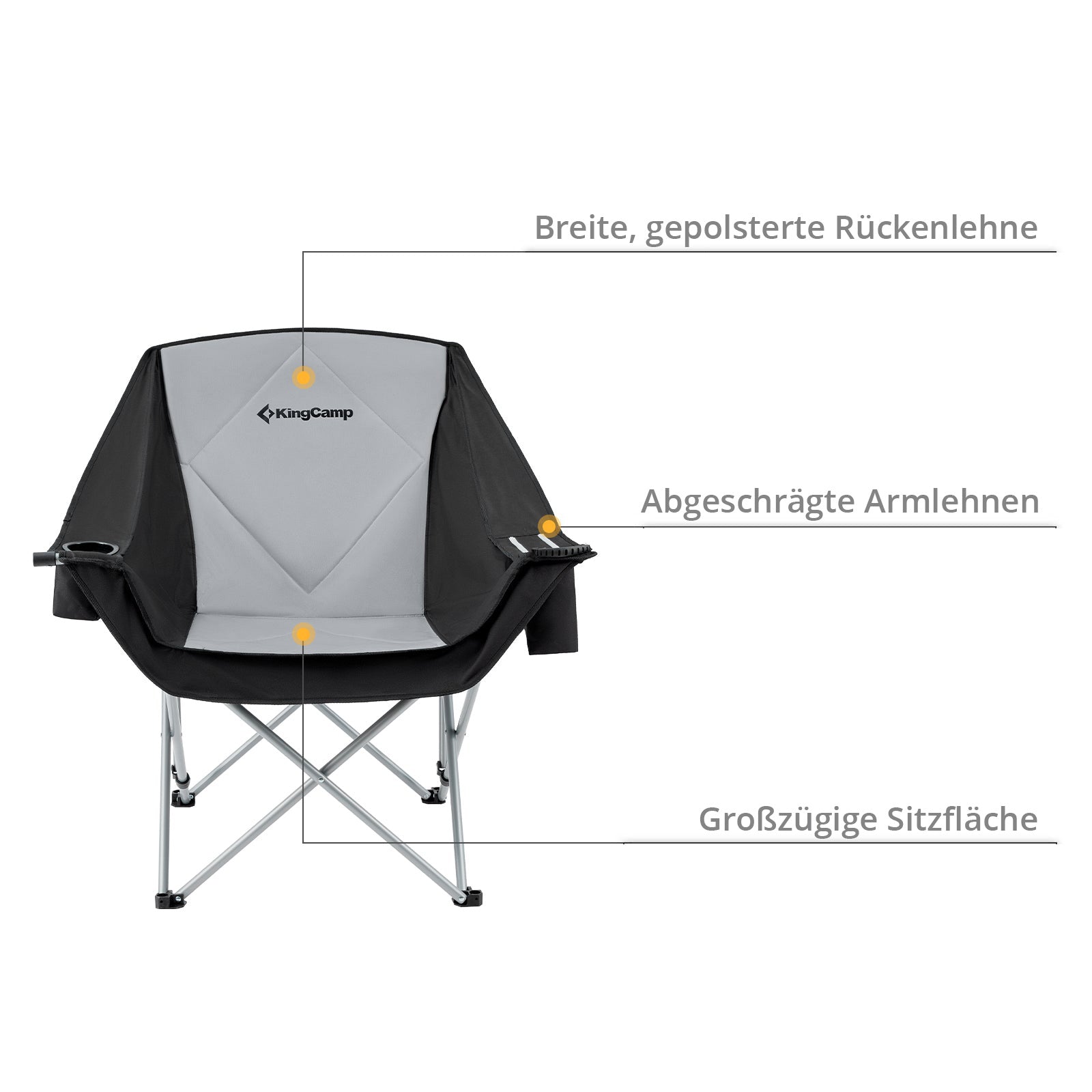 Campingstuhl Faltstuhl Relax Chair Campingsessel Klappstuhl Kühltasche 136 kg