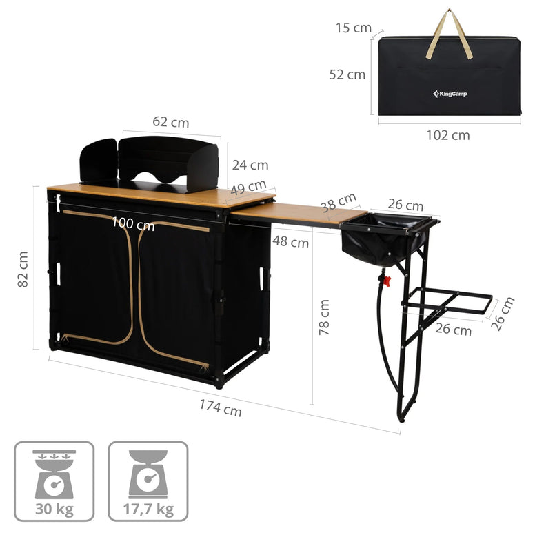 Campingschrank Bamboo Kitchen Table
