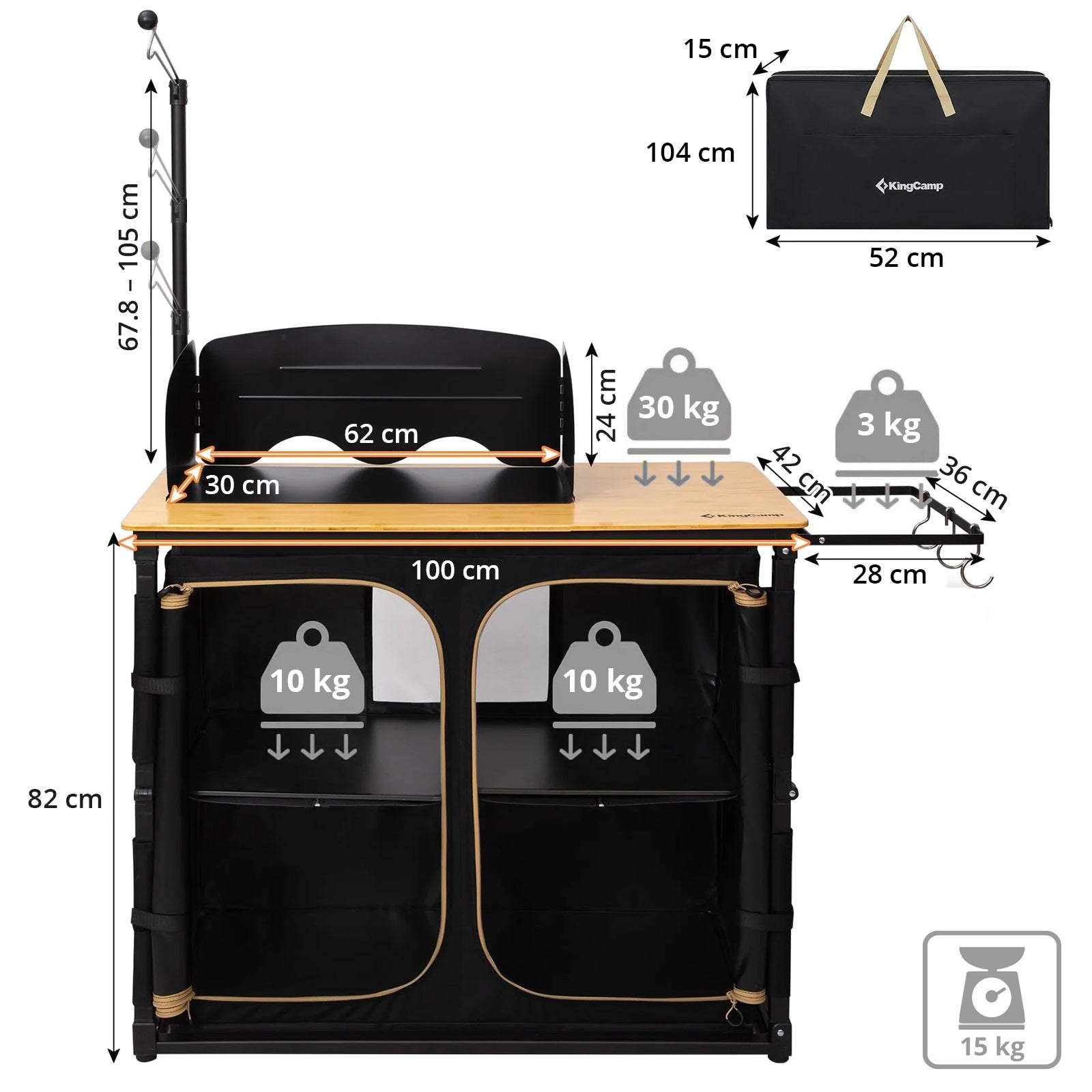 Campingschrank Bamboo Cooking Station