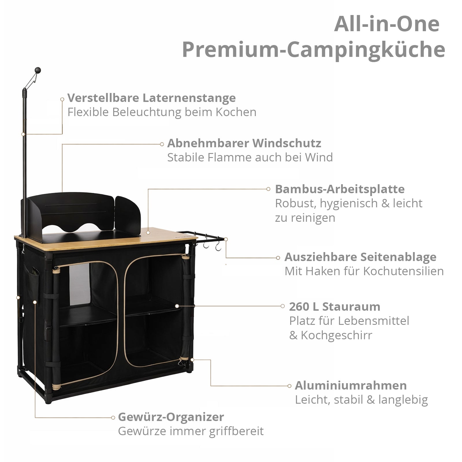 Campingschrank Bamboo Cooking Station