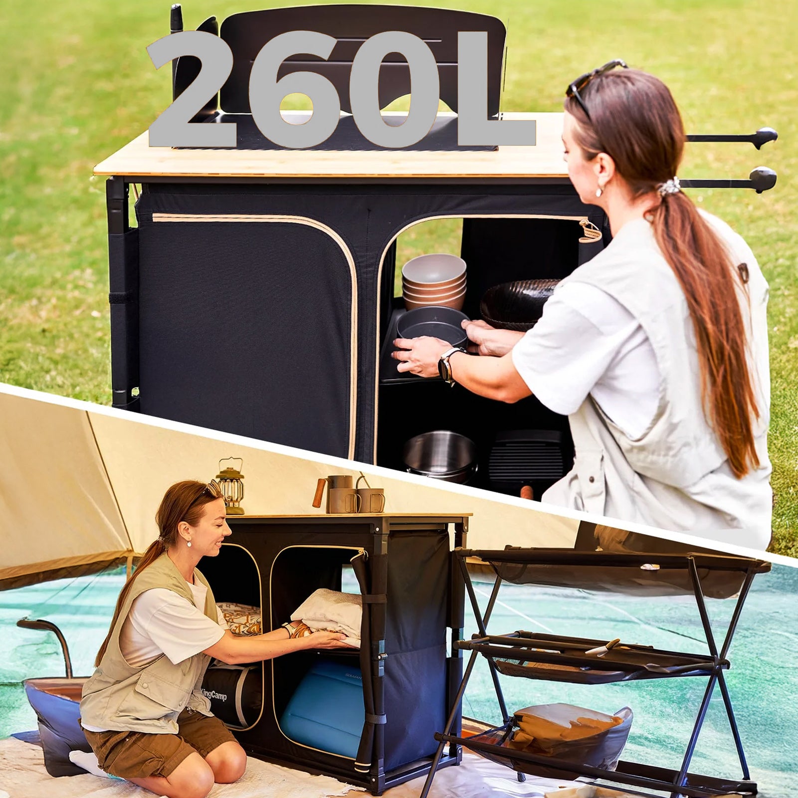 Campingschrank Bamboo Cooking Station