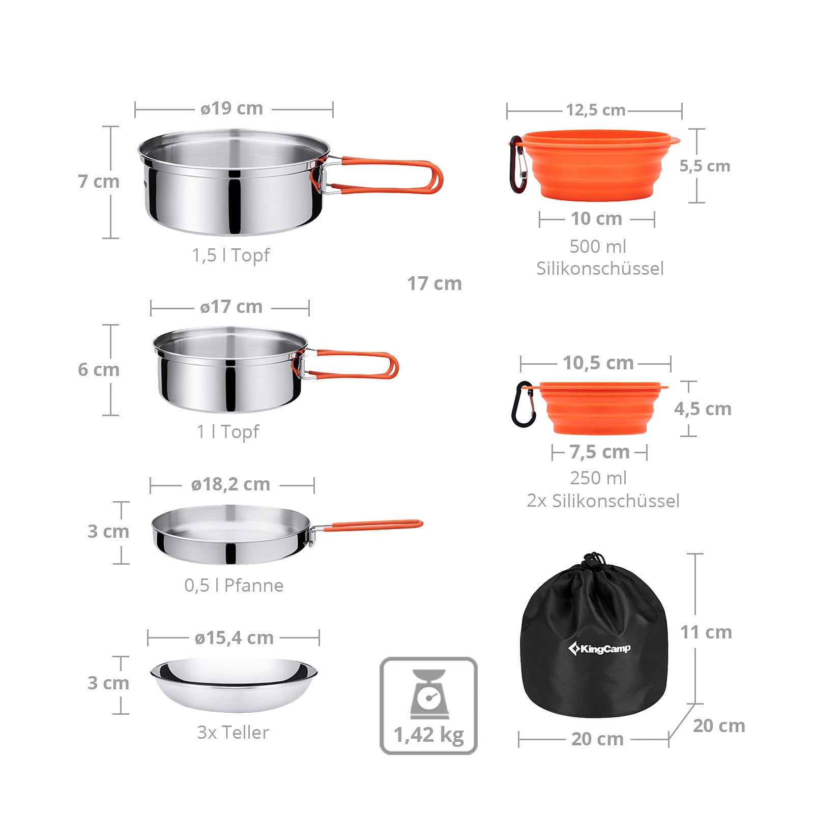 Ensemble de cuisine KingCamp Adventurer II Pro