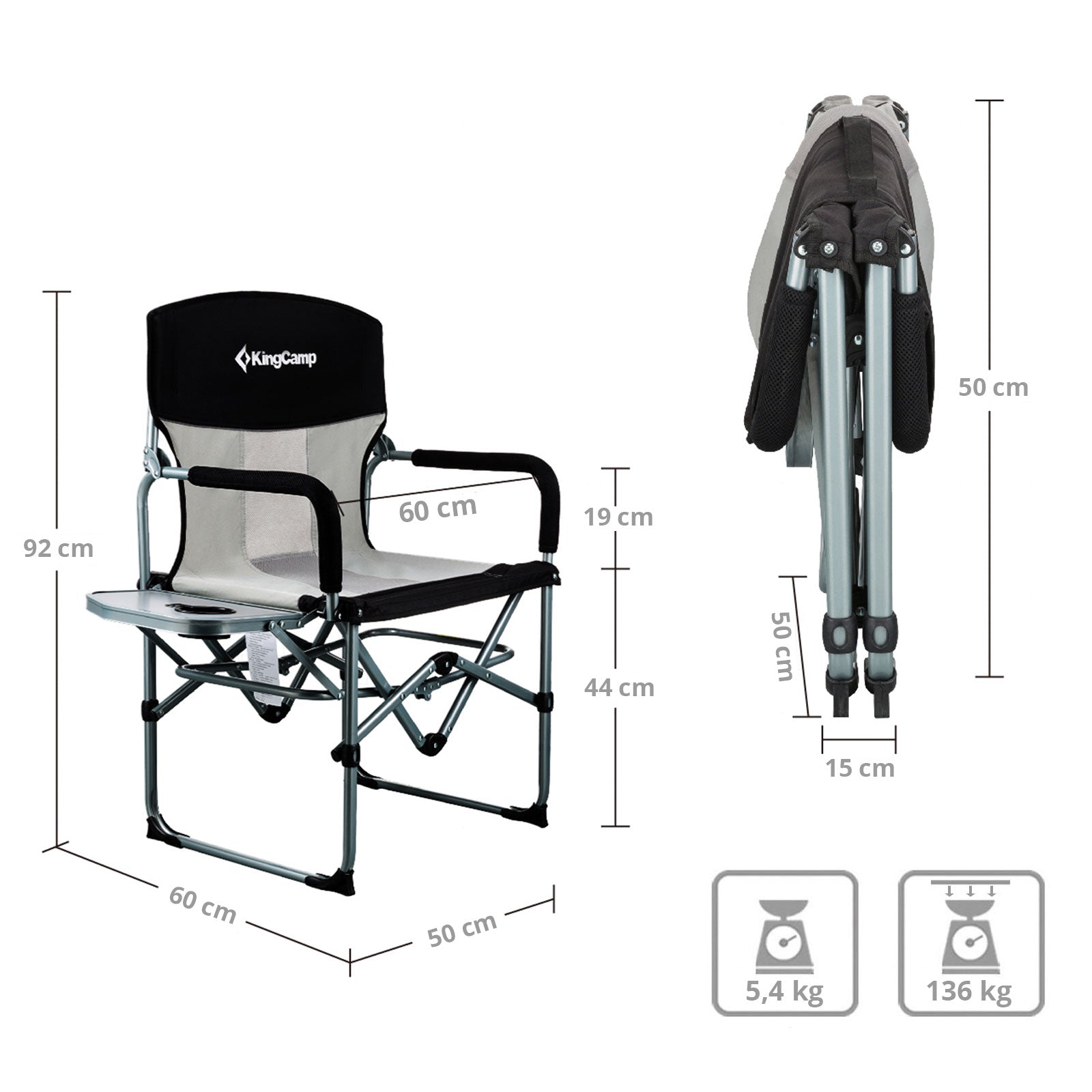 KingCamp Portable Director Chair Campingstuhl