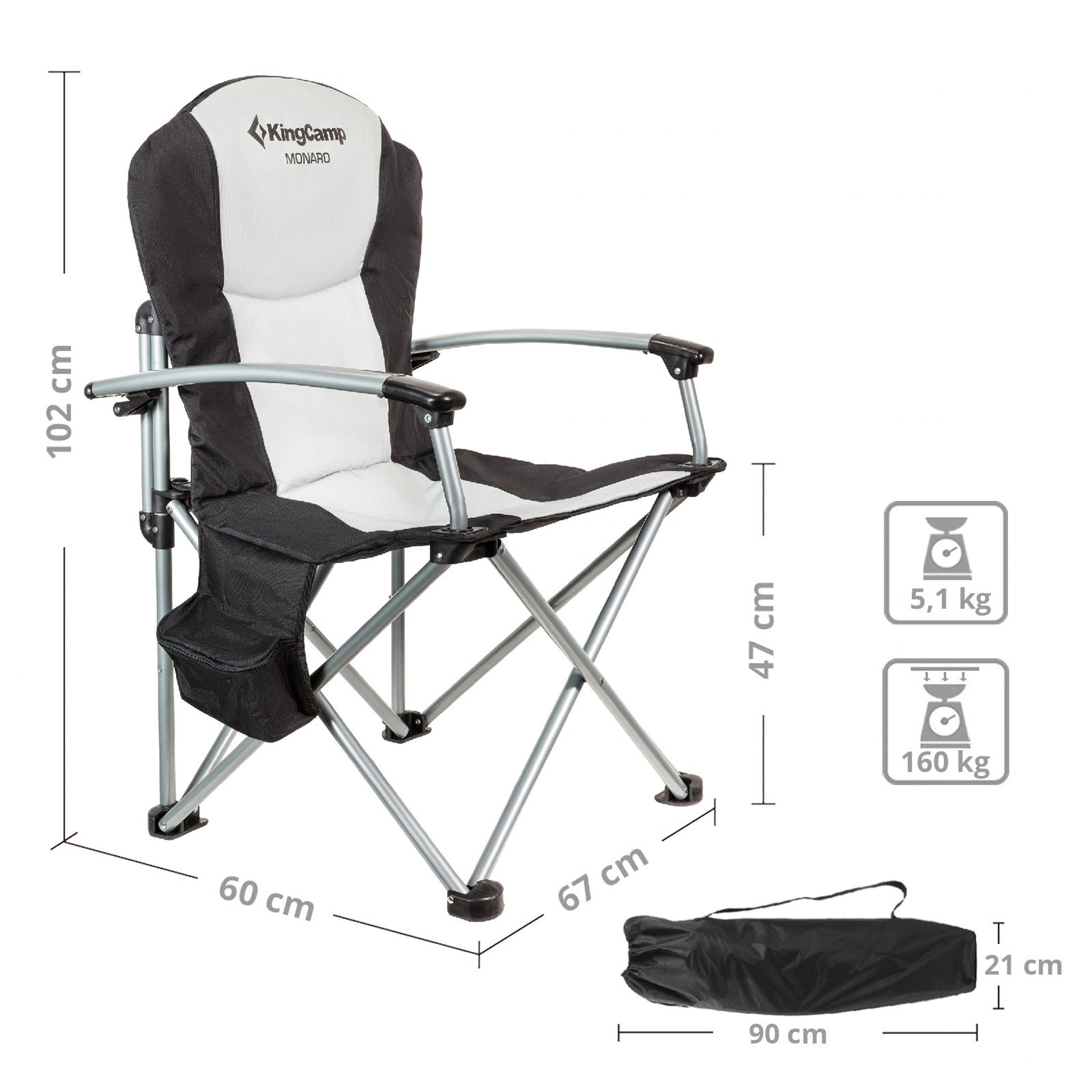 KingCamp Deluxe Hard Armrest Chair