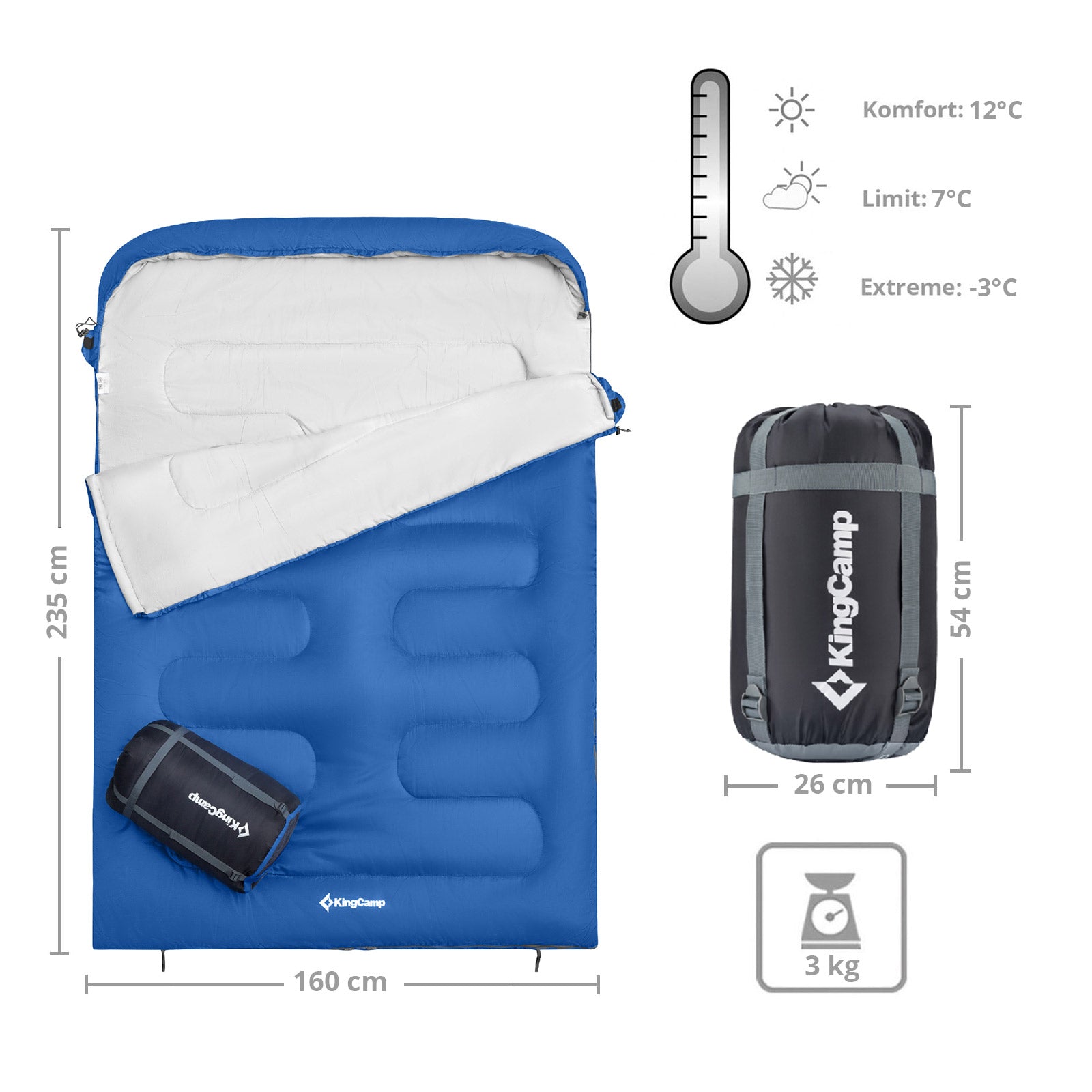 KingCamp Oasis 250 XL Double Sleeping Bag Blanket